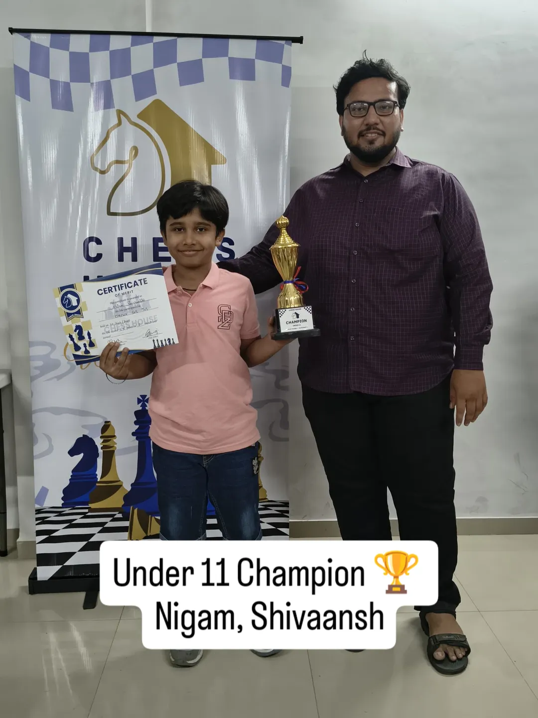 Under-13 winner 7 — Circuit Season 01 · Tournament 01, Chess House Ahmedabad