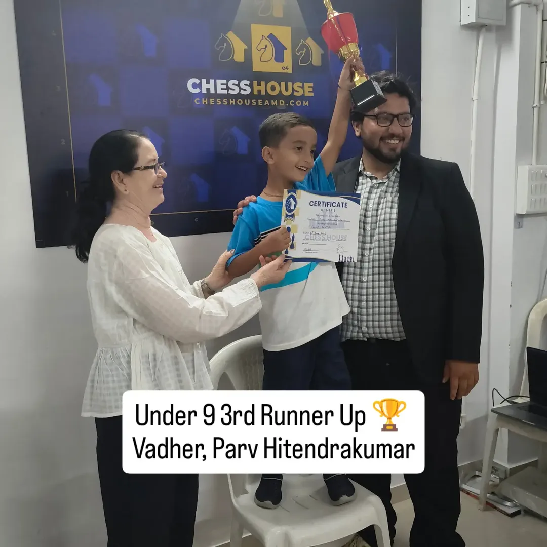 Under-9 winner 4 — Circuit Season 01 · Tournament 02, Chess House Ahmedabad
