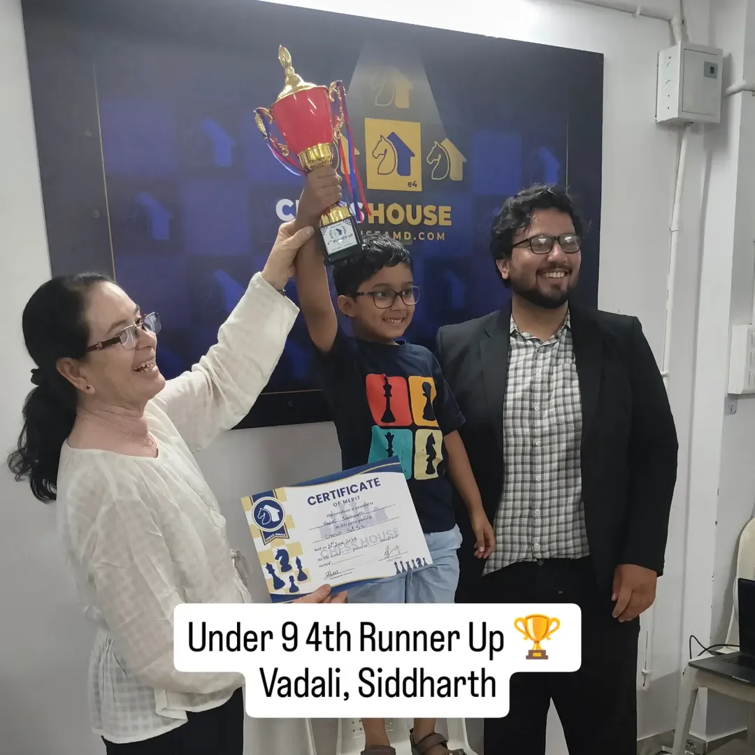 Under-9 winner 5 — Circuit Season 01 · Tournament 02, Chess House Ahmedabad