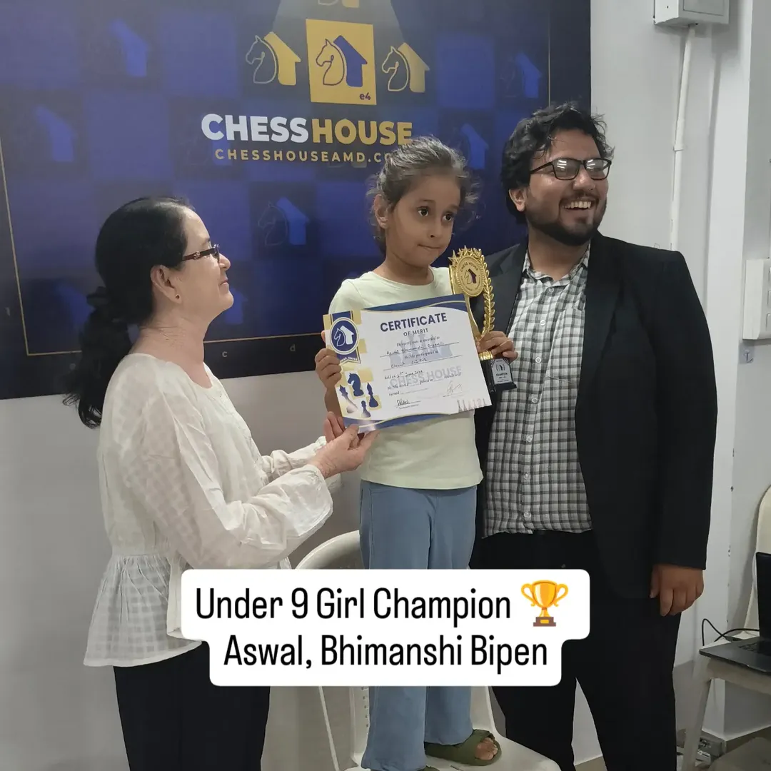 Under-9 winner 6 — Circuit Season 01 · Tournament 02, Chess House Ahmedabad