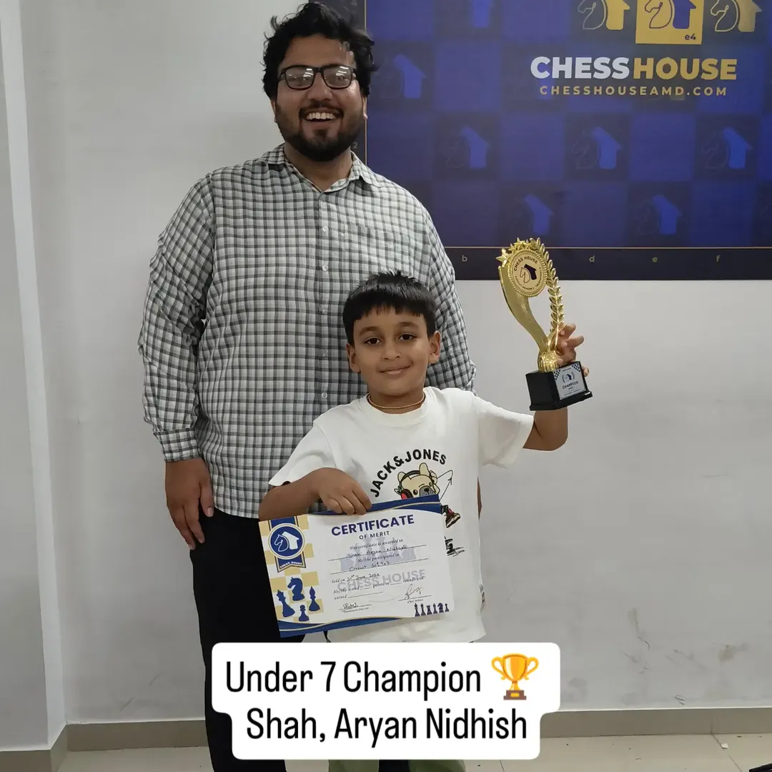 Under-9 winner 8 — Circuit Season 01 · Tournament 02, Chess House Ahmedabad